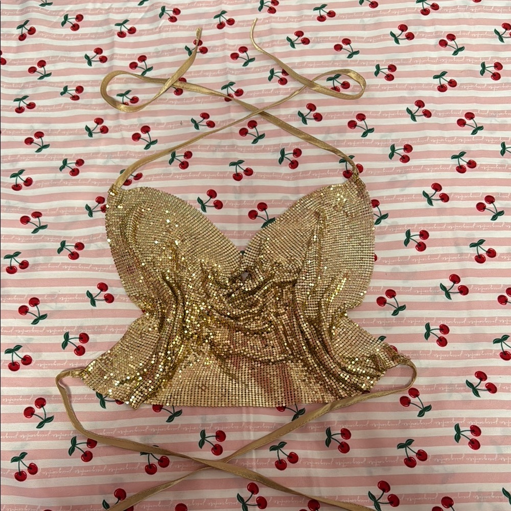 Gold Sequin Top
